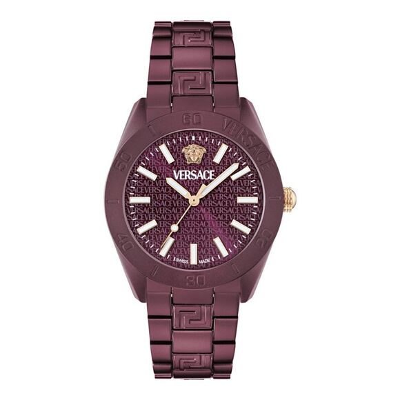 Versace V-Dome Aluminum Bracelet Watch Red Mens